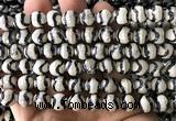 CAA6191 15 inches 8mm faceted round electroplated Tibetan Agate beads