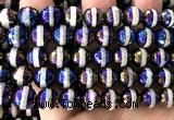 CAA6237 10mm faceted round AB-Color electroplated Tibetan Agate beads