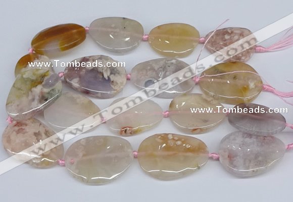 CAA1124 15.5 inches 25*35mm - 30*40mm freeform sakura agate beads