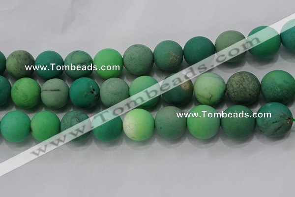 CAA1156 15.5 inches 16mm round matte grass agate beads wholesale