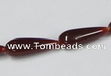 CAA133 15.5 inches 8*22mm teardrop red agate gemstone beads