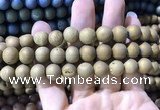 CAA1336 15.5 inches 12mm round matte plated druzy agate beads