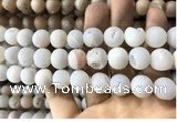 CAA1351 15.5 inches 14mm round matte plated druzy agate beads