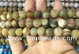 CAA1450 15.5 inches 14mm round matte druzy agate beads
