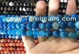 CAA1574 15.5 inches 8mm round banded agate beads wholesale