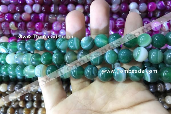 CAA1592 15.5 inches 8mm round banded agate beads wholesale