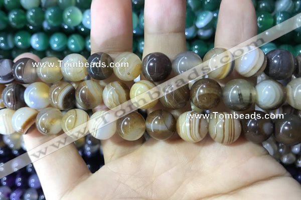 CAA1618 15.5 inches 12mm round banded agate beads wholesale