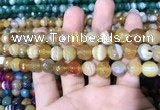 CAA1647 15.5 inches 10mm faceted round banded agate beads