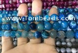 CAA1667 15.5 inches 10mm faceted round banded agate beads