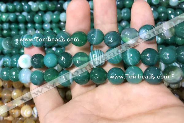 CAA1677 15.5 inches 10mm faceted round banded agate beads
