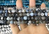 CAA1701 15 inches 8mm faceted round fire crackle agate beads