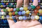 CAA1740 15 inches 10mm faceted round fire crackle agate beads