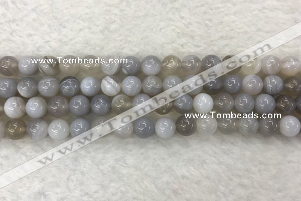 CAA1802 15.5 inches 8mm round banded agate gemstone beads