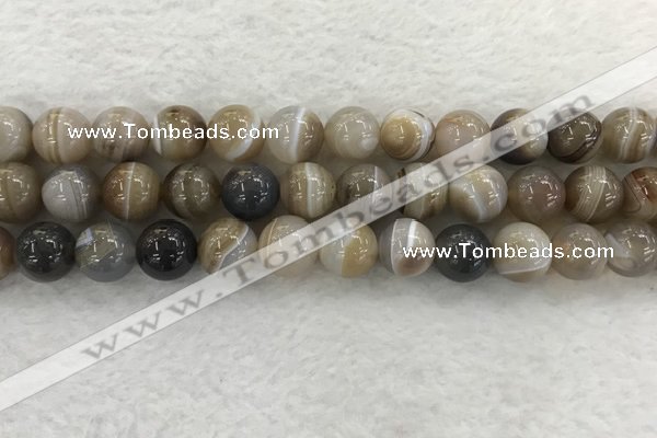 CAA1815 15.5 inches 14mm round banded agate gemstone beads