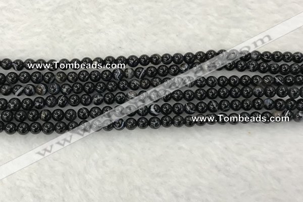 CAA1830 15.5 inches 4mm round banded agate gemstone beads