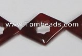 CAA189 15.5 inches 22*28mm diamond red agate gemstone beads