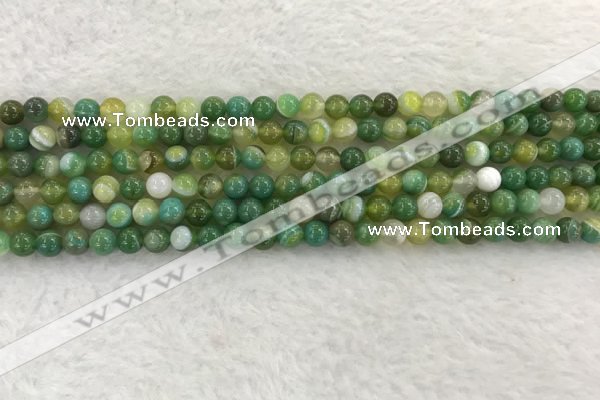 CAA1970 15.5 inches 4mm round banded agate gemstone beads