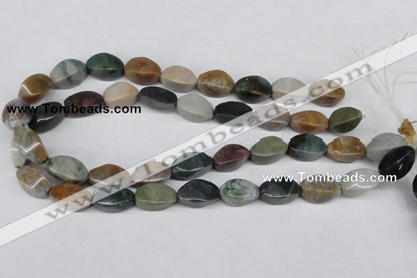 CAA198 15.5 inches 10*18mm twisted rice indian agate beads wholesale