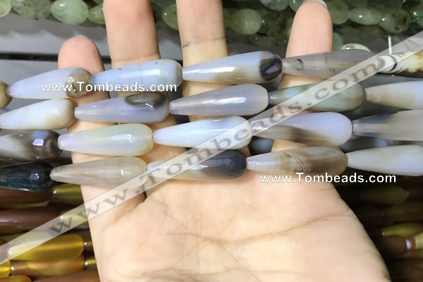 CAA2062 15.5 inches 10*30mm teardrop agate beads wholesale