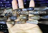 CAA2093 15.5 inches 10*30mm faceted teardrop agate beads