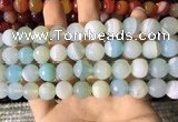 CAA2244 15.5 inches 14mm faceted round banded agate beads
