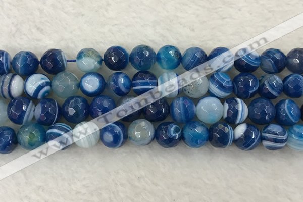 CAA2260 15.5 inches 12mm faceted round banded agate beads