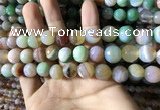 CAA2267 15.5 inches 12mm faceted round banded agate beads
