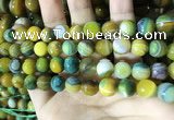 CAA2273 15.5 inches 10mm faceted round banded agate beads