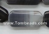 CAA238 15.5 inches 20*40mm rectangle grey line agate beads