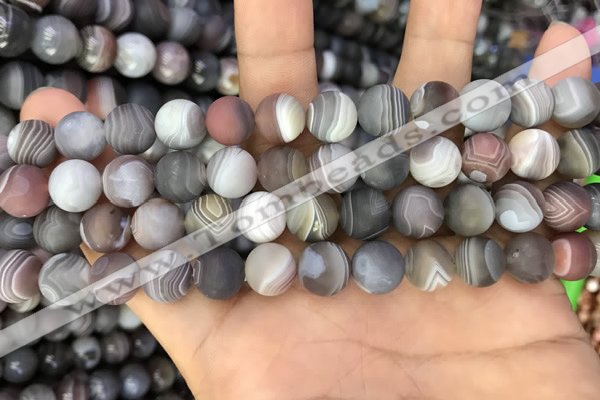 CAA2393 15.5 inches 8mm round matte Botswana agate beads wholesale