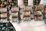 CAA2684 15.5 inches 14*19mm - 15*20mm bone tibetan agate dzi beads