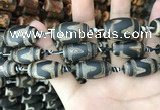 CAA2685 15.5 inches 13*25mm - 16*26mm drum tibetan agate dzi beads