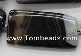 CAA274 15.5 inches 25*50mm rectangle black line agate beads