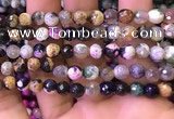 CAA2896 15 inches 6mm faceted round fire crackle agate beads wholesale