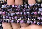 CAA2908 15 inches 6mm faceted round fire crackle agate beads wholesale