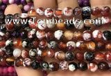 CAA2913 15 inches 6mm faceted round fire crackle agate beads wholesale