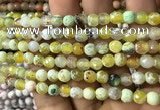 CAA2919 15 inches 6mm faceted round fire crackle agate beads wholesale