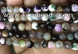 CAA2924 15 inches 6mm faceted round fire crackle agate beads wholesale