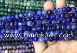 CAA2964 15 inches 8mm faceted round fire crackle agate beads wholesale