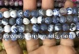 CAA2973 15 inches 8mm faceted round fire crackle agate beads wholesale