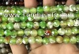 CAA2977 15 inches 8mm faceted round fire crackle agate beads wholesale