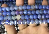 CAA2980 15 inches 8mm faceted round fire crackle agate beads wholesale
