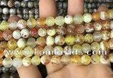 CAA2983 15 inches 8mm faceted round fire crackle agate beads wholesale