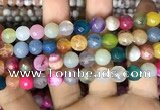 CAA3004 15 inches 8mm faceted round fire crackle agate beads wholesale
