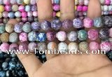 CAA3065 15 inches 10mm faceted round fire crackle agate beads wholesale