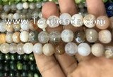 CAA3072 15 inches 10mm faceted round fire crackle agate beads wholesale