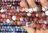 CAA3074 15 inches 10mm faceted round fire crackle agate beads wholesale