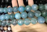 CAA3237 15 inches 16mm faceted round fire crackle agate beads wholesale