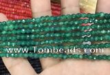 CAA3268 15 inches 4mm faceted round agate beads wholesale