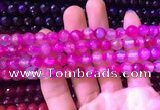 CAA3333 15 inches 8mm faceted round agate beads wholesale